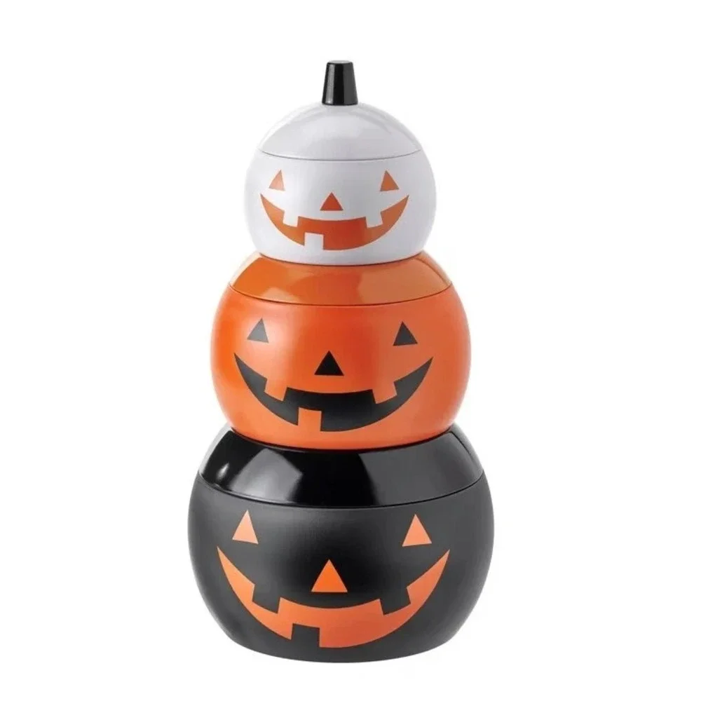 IKEA KUSTFYR 906.329.37 Pumpkin-Shaped Tin with Lid Set of 3 New